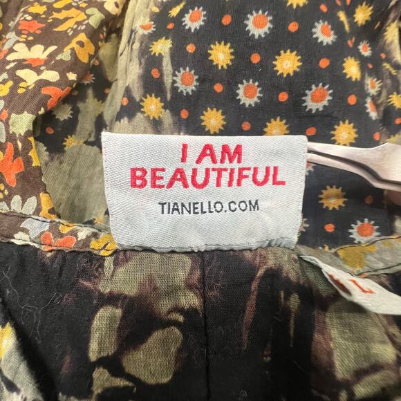 One Body of Love Steve Barraza Boho Hippie Dress Floral Embroidered Size Large - Picture 10 of 12